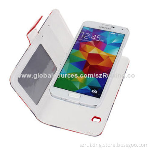 New 2-in-1 PU Leather Phone Case for Samsung Galaxy S5, with Flag Image and Stand Function